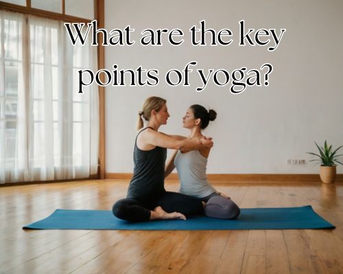 Focused expression during yoga practice.